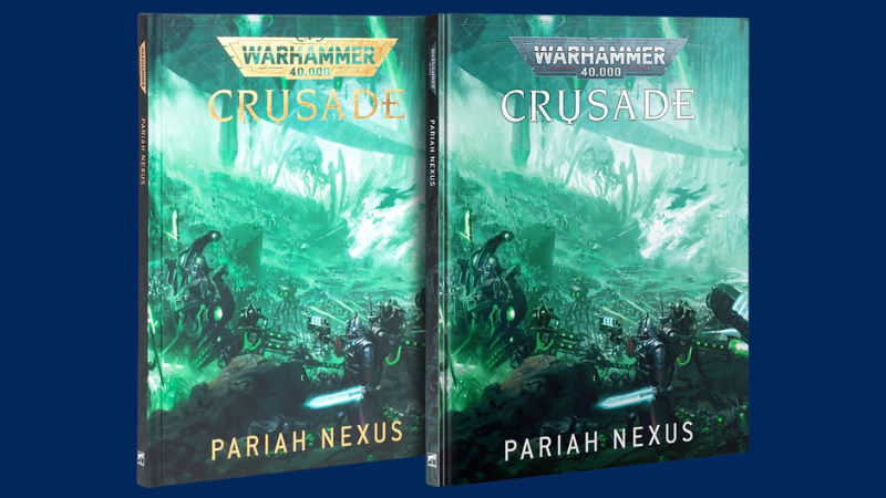 The standard version and collector Edition version of the upcoming Warhammer 40K book "Crusade: Pariah Nexus."