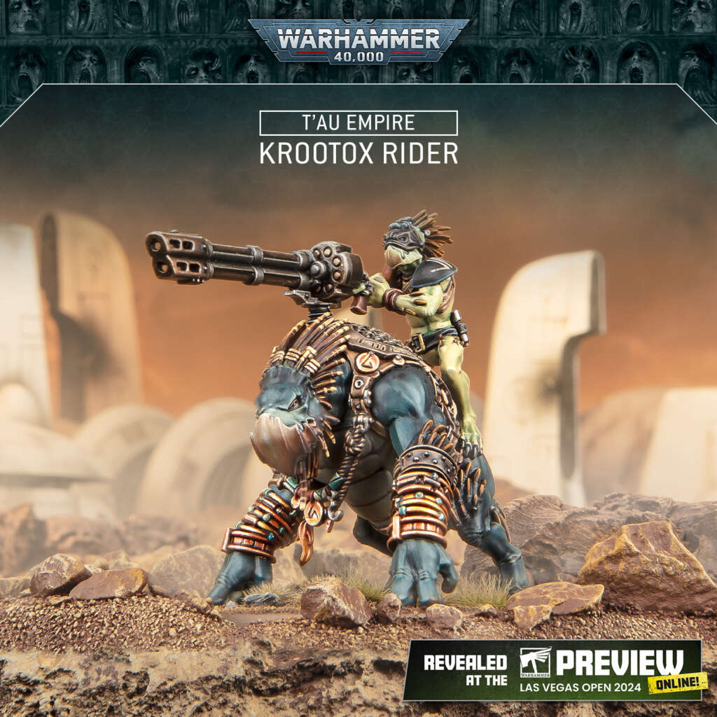 A painted version of the new Krootox Rider miniatures featured in the Hunting Pack box set.