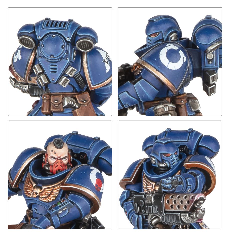 The front and back armor of an Infernus Squad Space Marine.