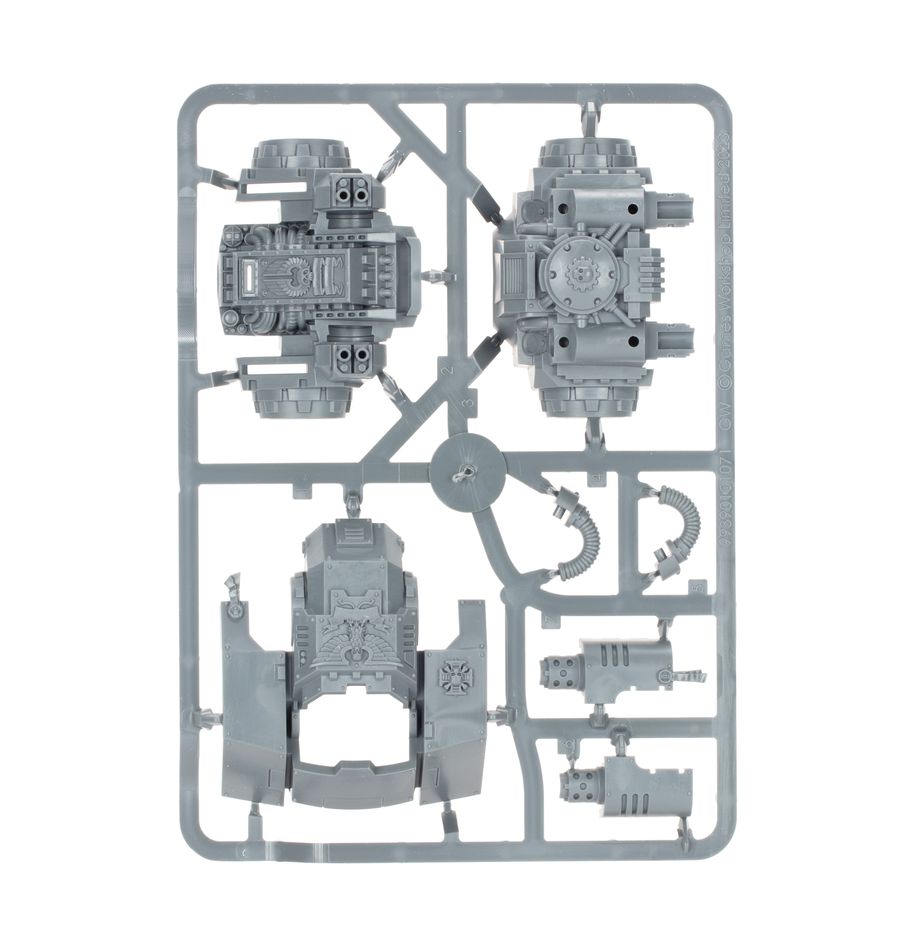 The armor sprue for the Ballistus Dreadnought Warhammer 40K model.