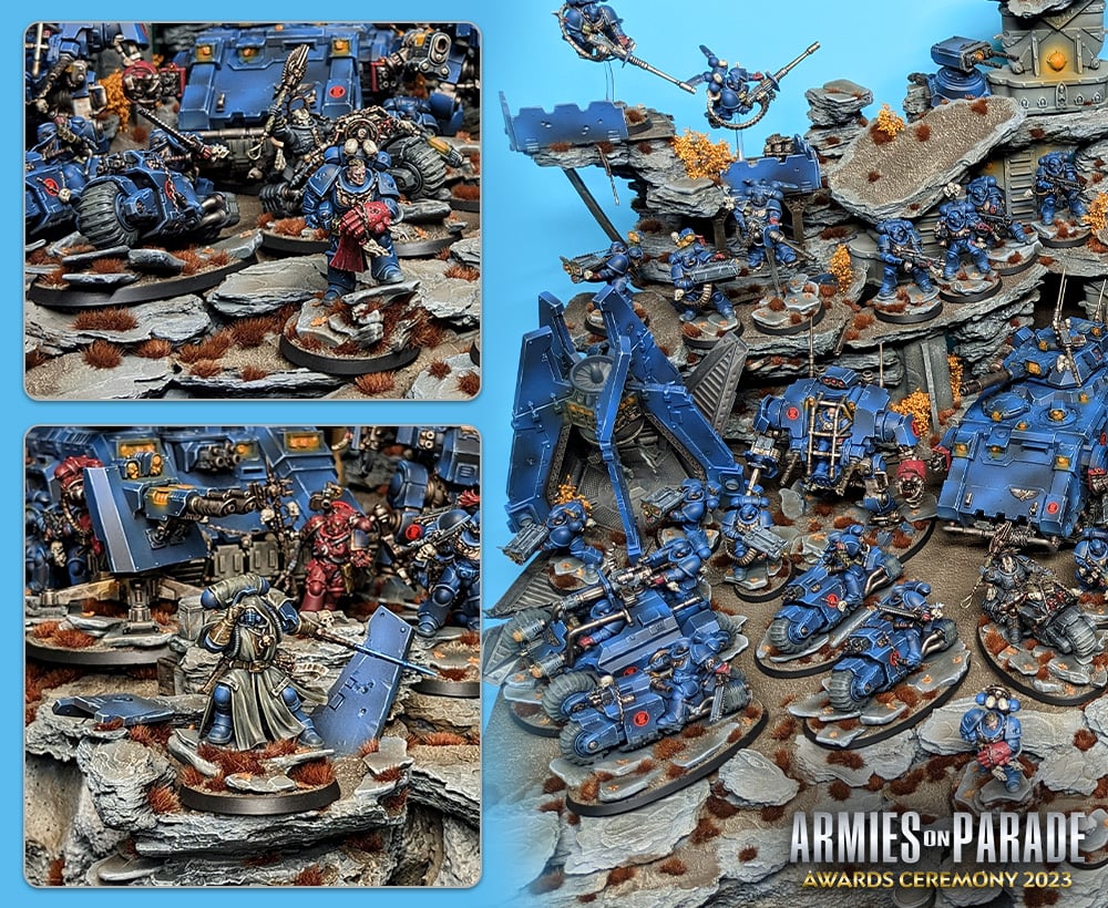 Ultramarine miniatures that won the Silver Medal in the Armies on Parade contest in 2023.