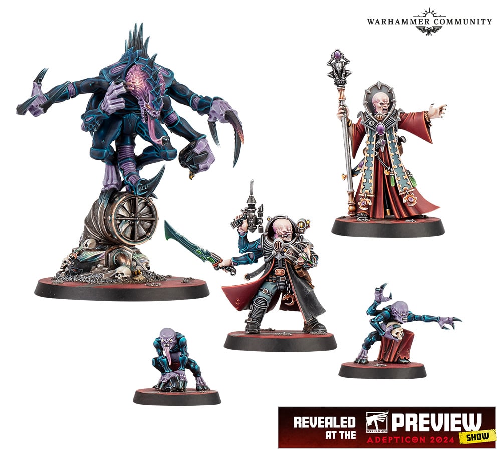 The new Genestealer Brood Coven models that were unveiled for Warhammer 40K.