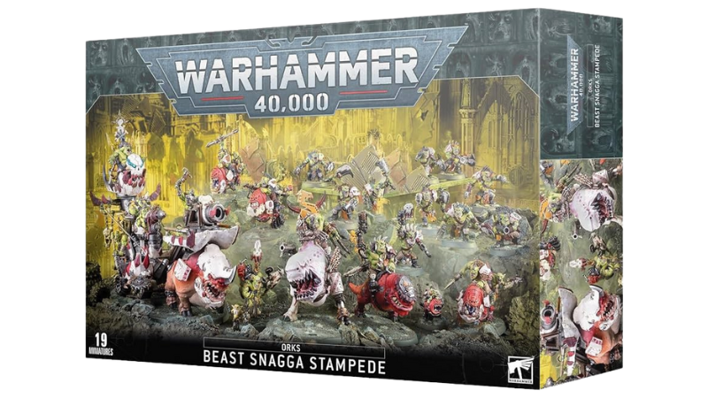 The official box set for the Warhammer 40K Best Snagga Stampede Ork Battleforce.