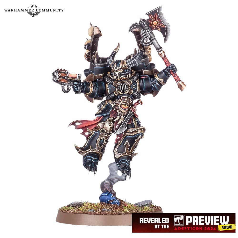 A painted version of the new Chaos Lord with Jump Pack model featuring in the new Chaos Space Marines Battleforce.