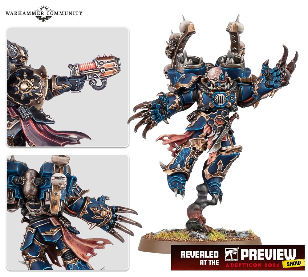 Close ups of the details found on the new Chaos Lord with Jump Pack model featured in the new Chaos Space Marines Battleforce.