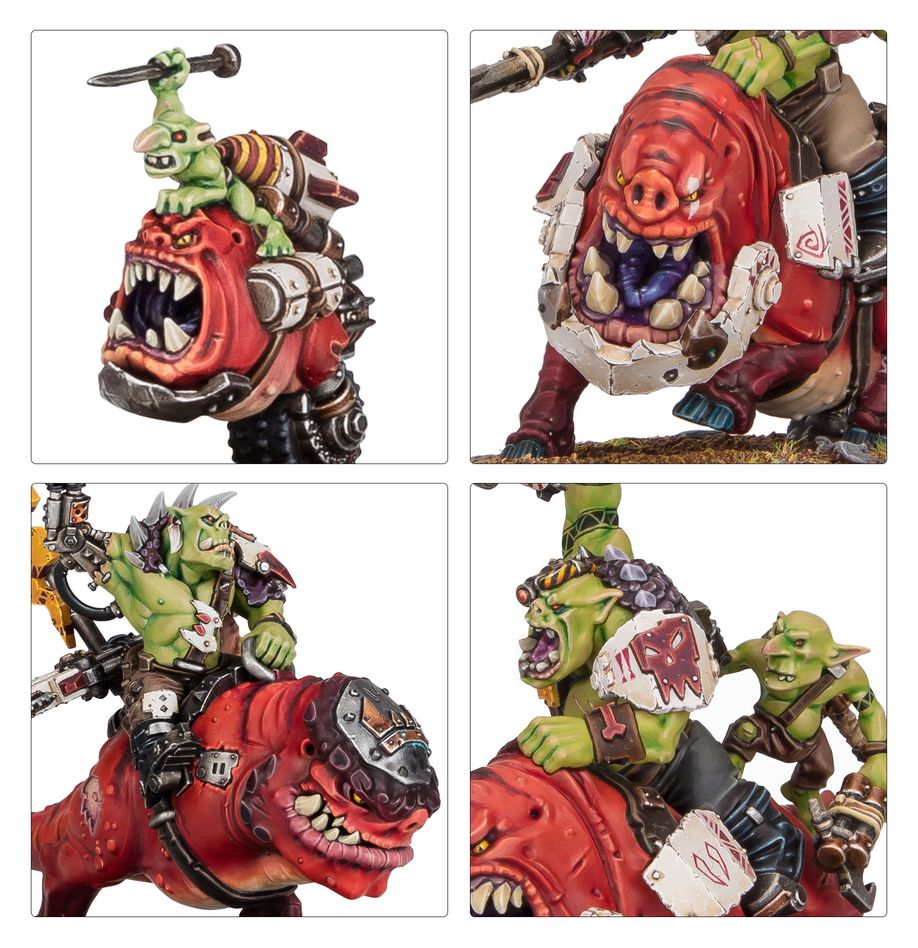 A close up of the Squidhog Boyz model included in the new 2024 Ork Combat Patrol for Warhammer 40K.